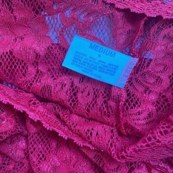 Lorraine Vintage 90s red floral lace tank top size medium - Picture 5 of 6